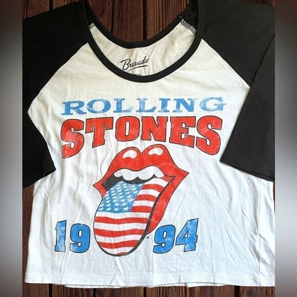 Rolling Stones Womens Medium 1994 Voodoo Lounge Tour Baseball-Style Tee • Raglan - Picture 3 of 13